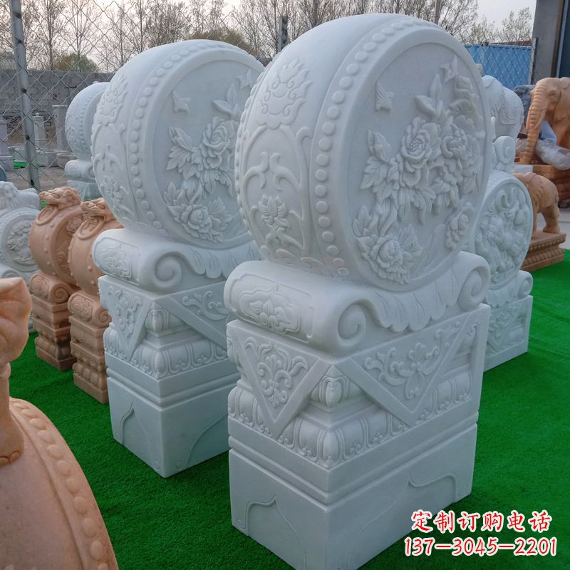 辽阳石雕方柱门墩雕塑,精美无穷