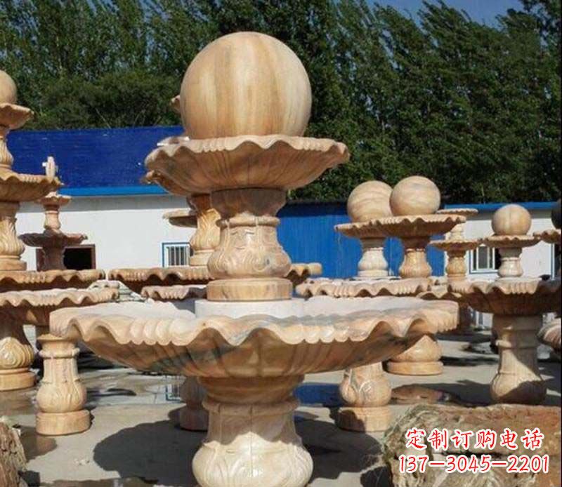 辽阳中领雕塑:英伦风格的玉石风水球雕塑