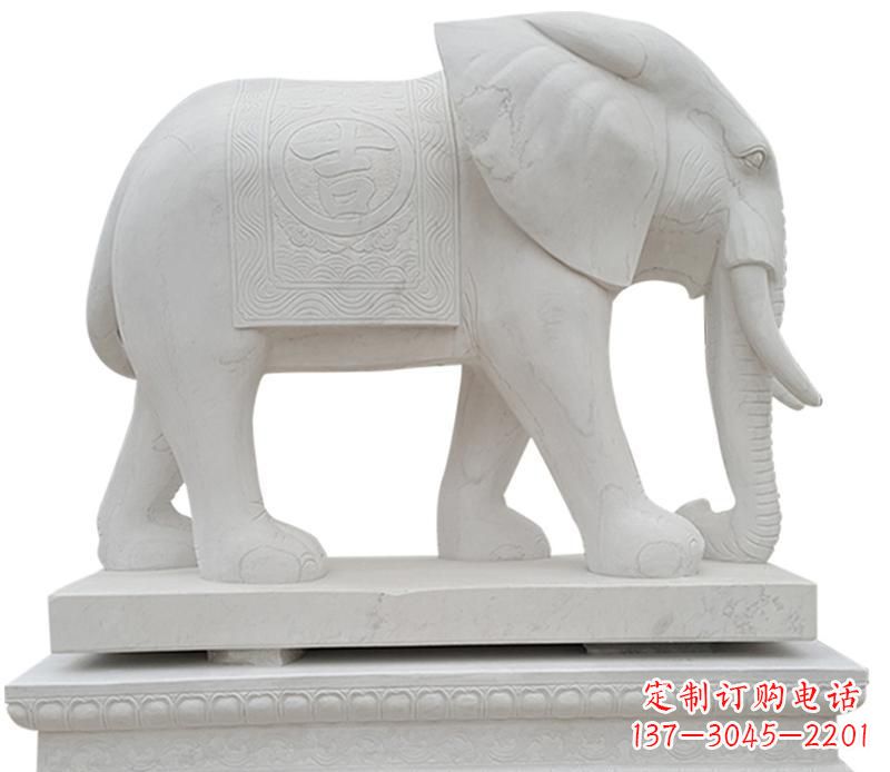 辽阳石雕公园立式大象雕塑