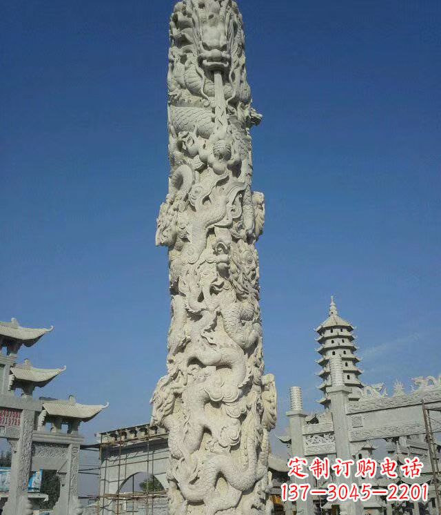 辽阳石雕华表龙柱雕塑