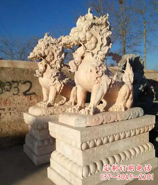辽阳完美的石雕-麒麟雕塑