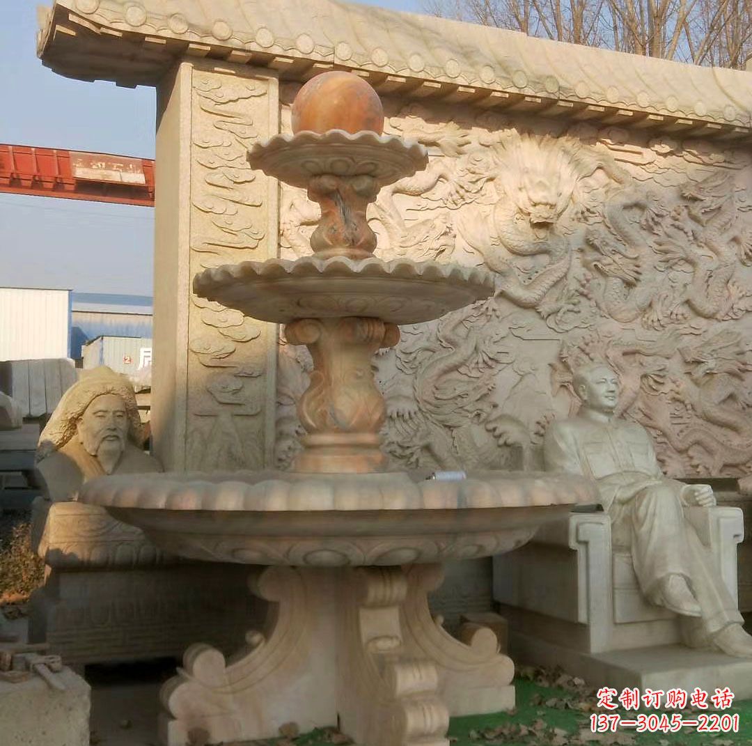 辽阳中领雕塑精美石雕喷泉雕塑,是一款独特的雕…