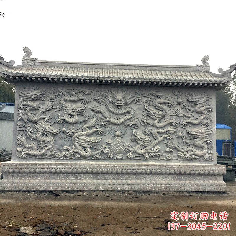 辽阳中领雕塑:精美九龙壁雕塑,添彩寺庙庭院