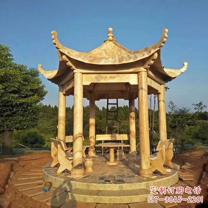 辽阳新颖优雅的六角凉亭雕塑
