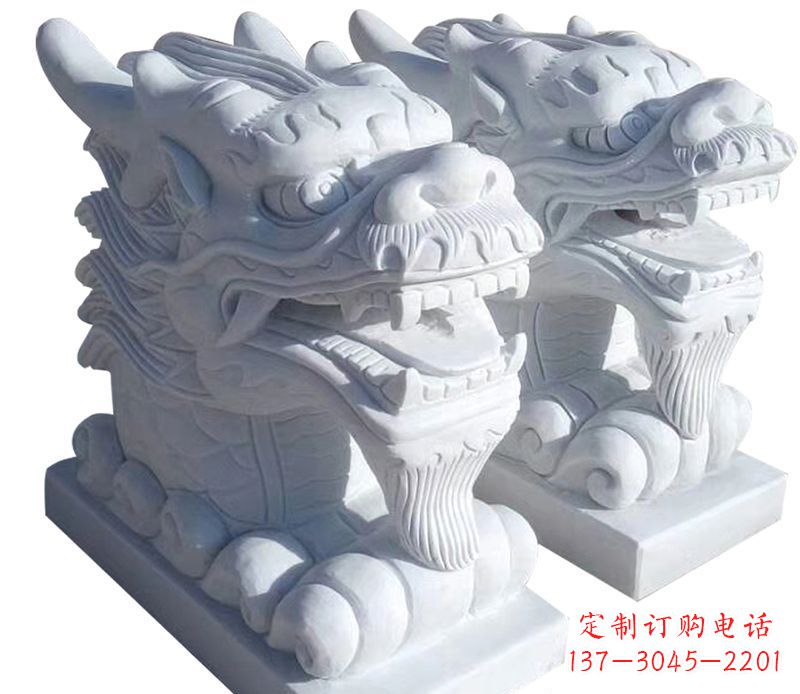 辽阳精致石雕龙头雕塑,打造建筑雕塑景观