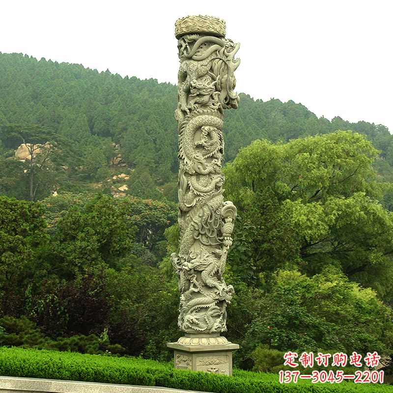 辽阳中领雕塑:大气雄伟的石雕龙柱
