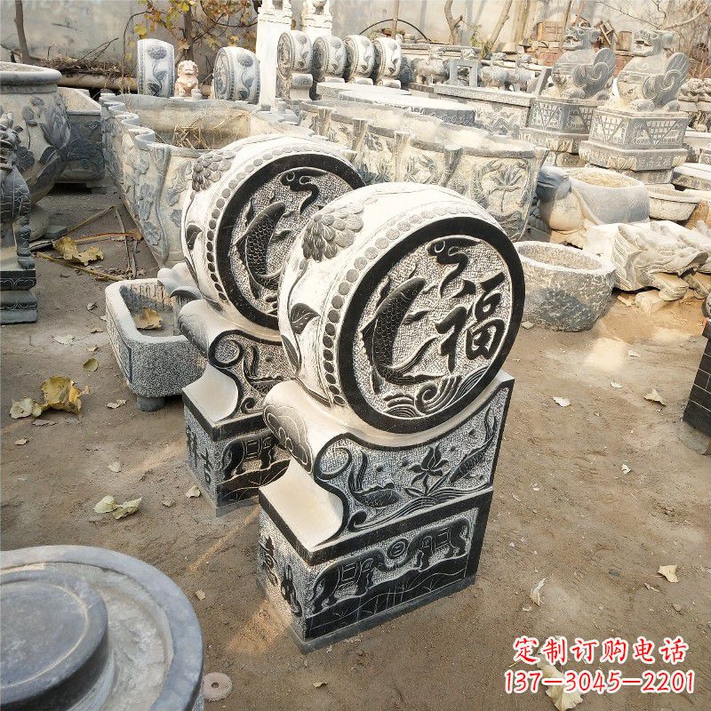 辽阳石雕门墩风水雕塑内容