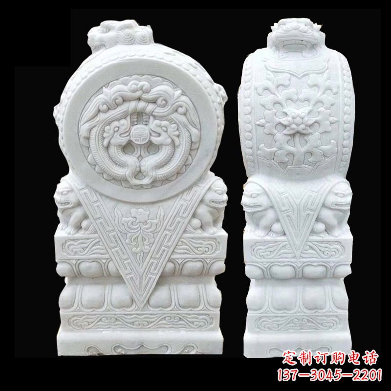 辽阳中领雕塑精心打造的石雕门墩雕塑,采用优质…
