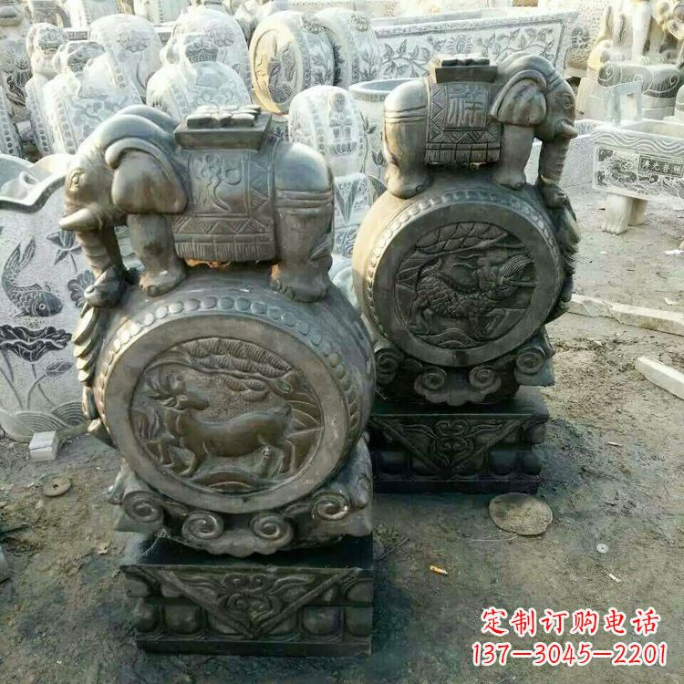 辽阳石雕门墩石鼓