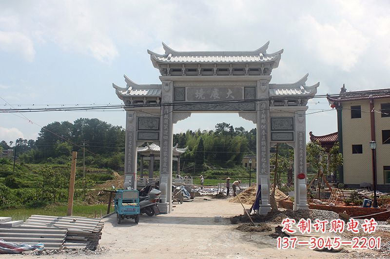 辽阳中领雕塑:牌坊浮雕墙仿古雕塑工艺