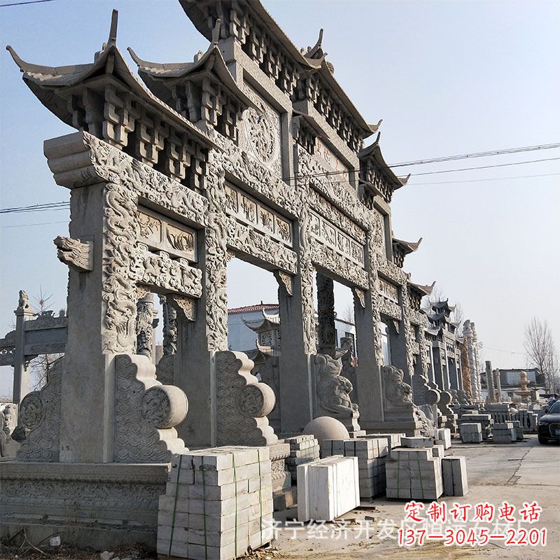 辽阳金雕牌坊人物铜雕塑