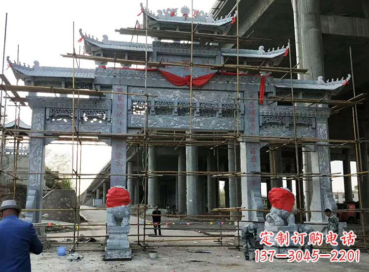 辽阳石雕牌坊|精致细腻的石雕雕塑