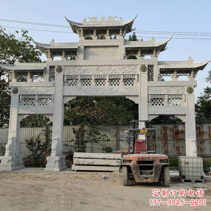 辽阳石雕牌坊楼兰雕塑产品介绍: