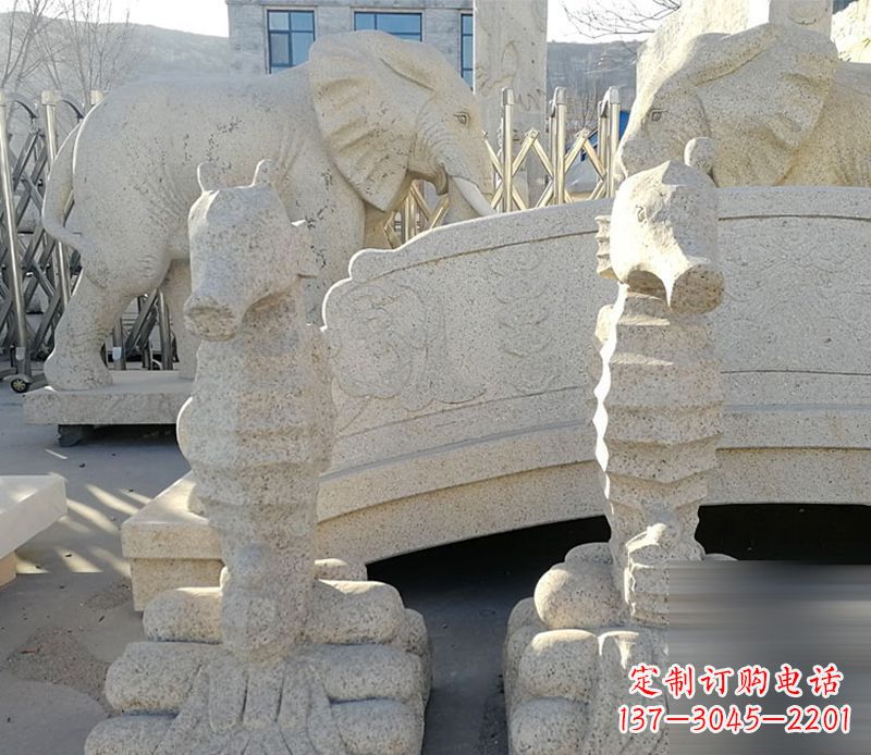 辽阳石雕喷水海马