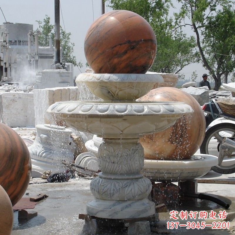 辽阳艺术精美的青石风水球雕塑