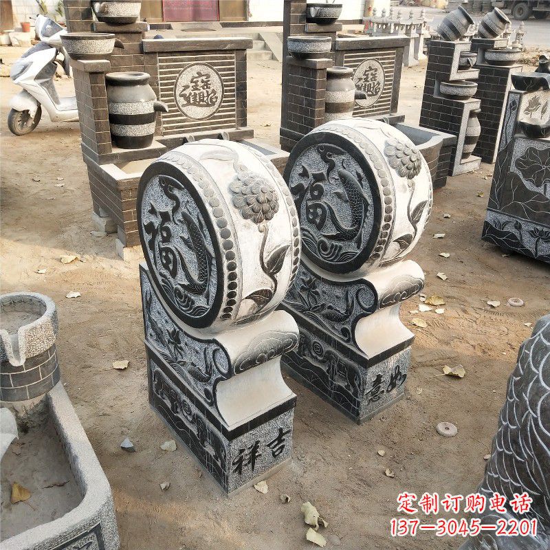 辽阳石雕青石门墩雕塑