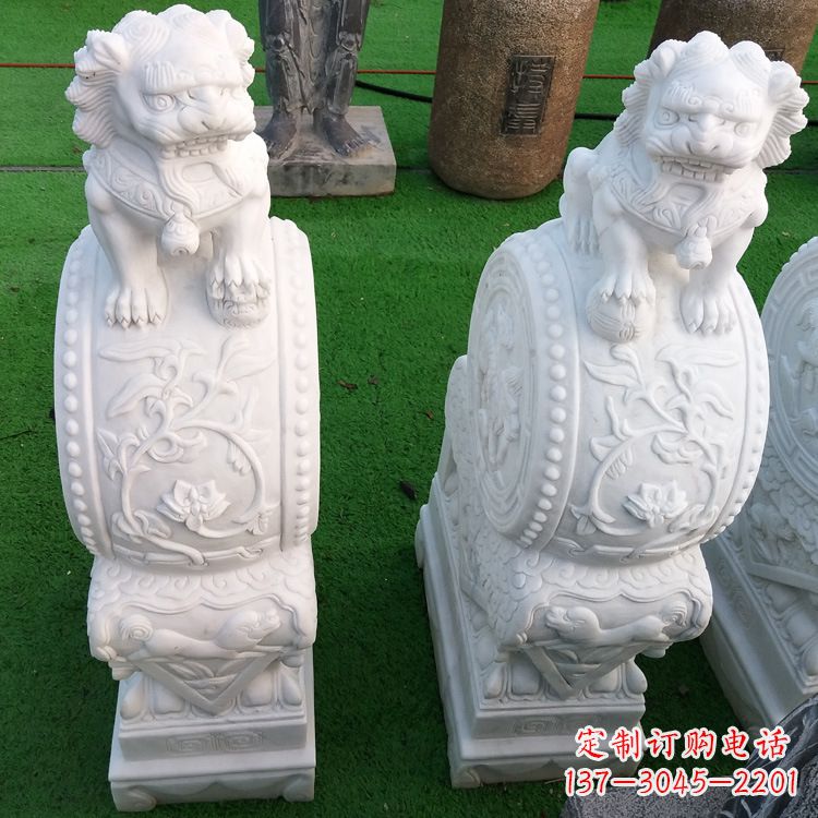 辽阳石雕青石貔貅门墩雕塑