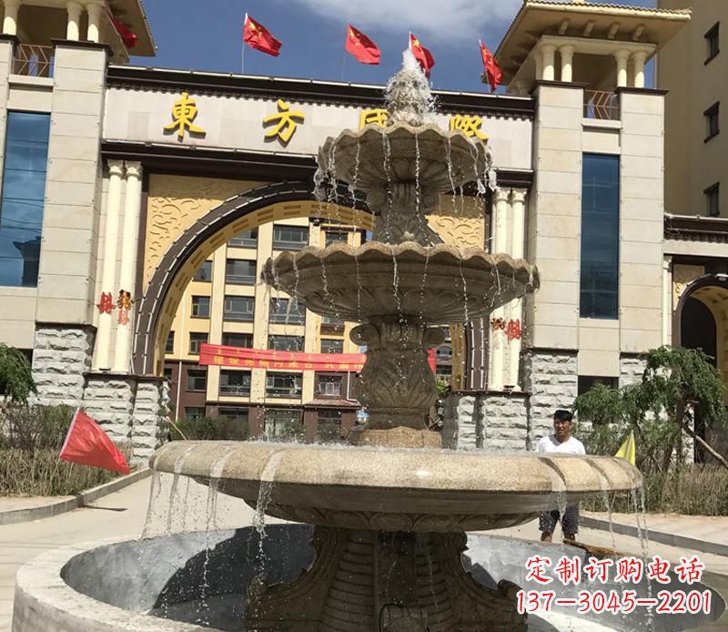 辽阳石雕小区大型喷泉雕塑