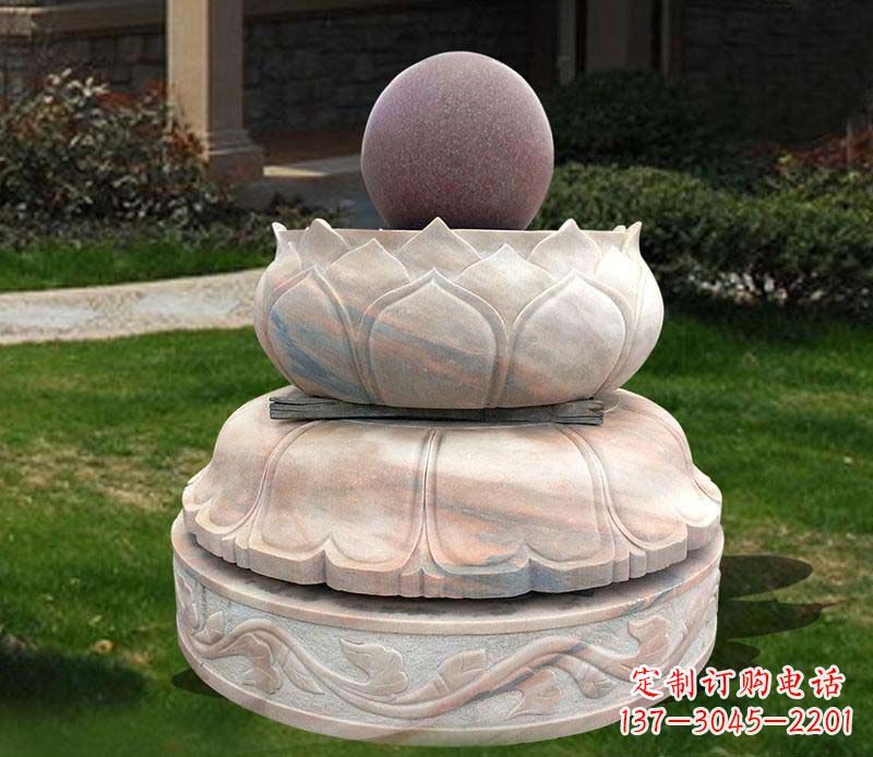 辽阳石雕小区风水球雕塑