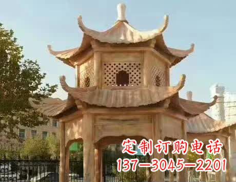 辽阳石雕小区景观双层凉亭