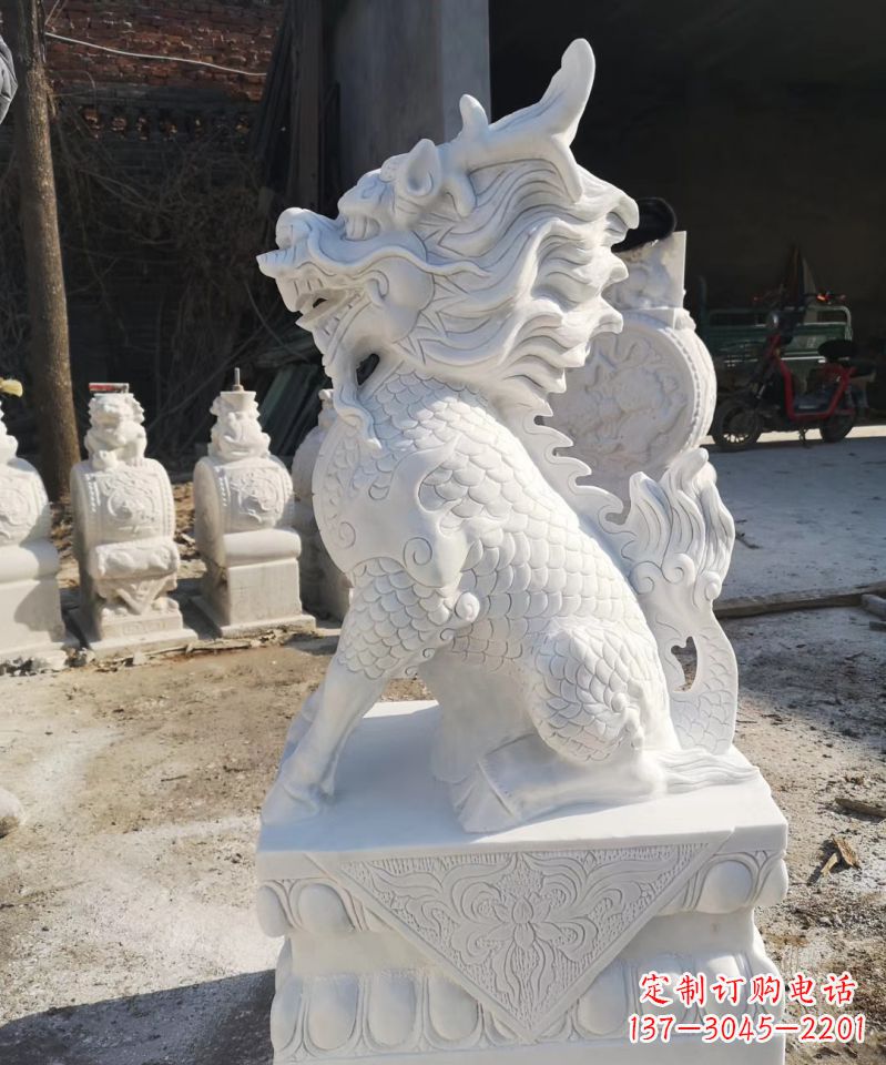 辽阳石雕镇宅麒麟神兽雕塑