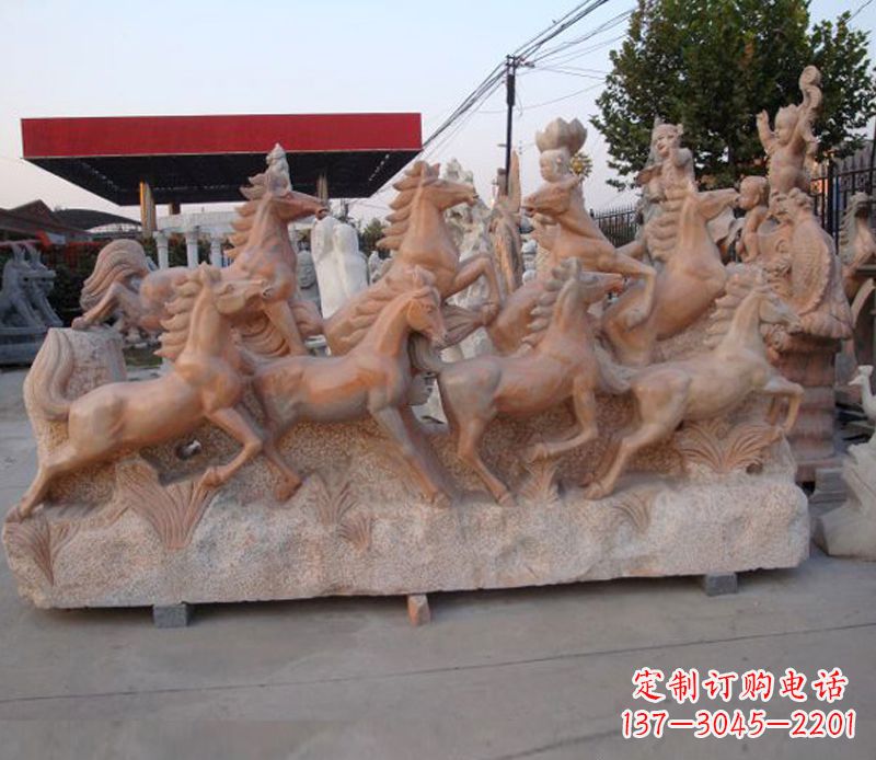 辽阳石头奔马雕塑