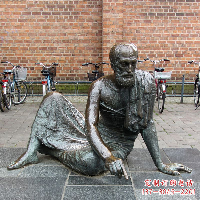 辽阳世界名人古希腊著名物理学家阿基米德铜雕塑像广场人物雕塑