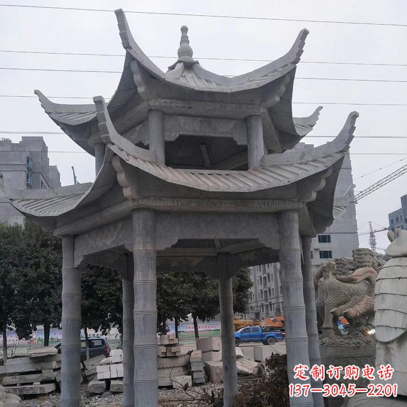 辽阳双层八角石雕凉亭