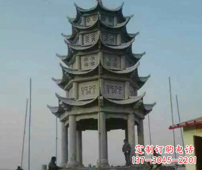 辽阳双层大理石凉亭石雕 (2)