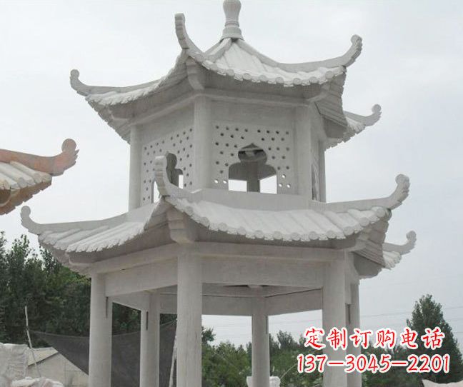 辽阳双层大理石凉亭石雕