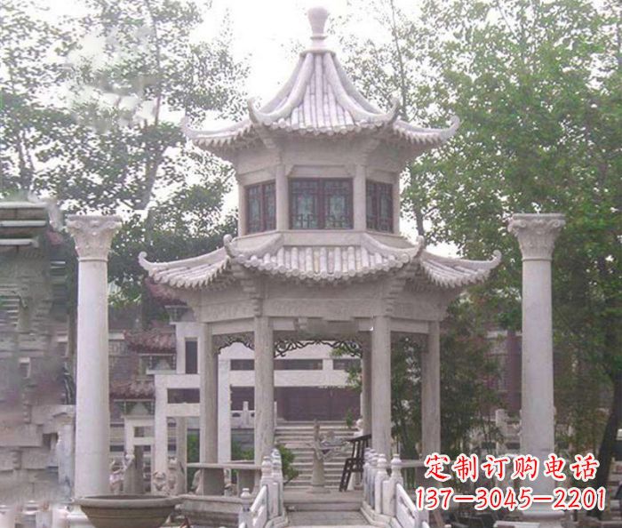辽阳双层仿古凉亭石雕 (3)