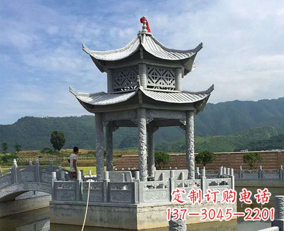 辽阳双层仿古凉亭石雕_1