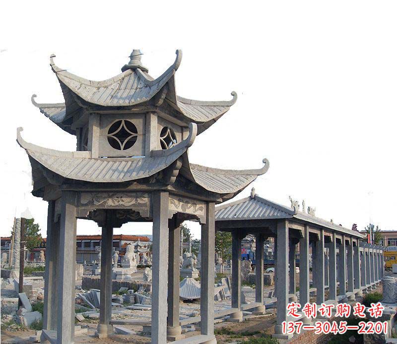 辽阳双层仿古凉亭石雕