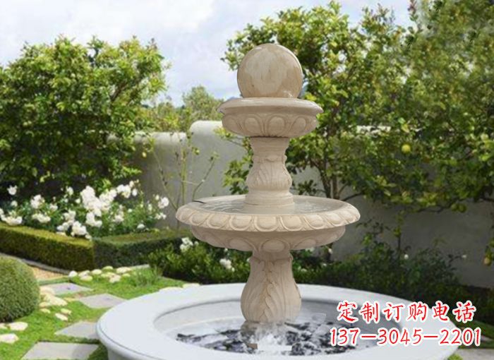 辽阳双层风水球喷泉别墅石雕