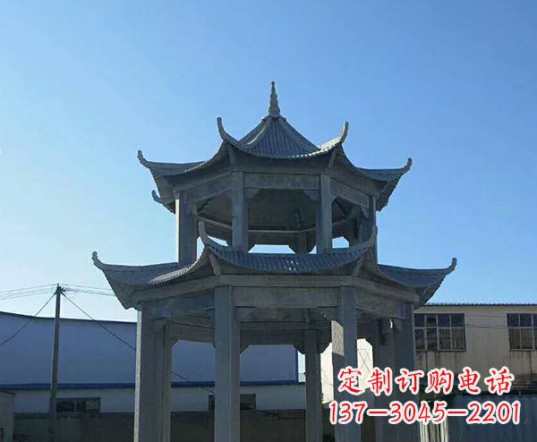 辽阳双层仿古石凉亭石雕_1