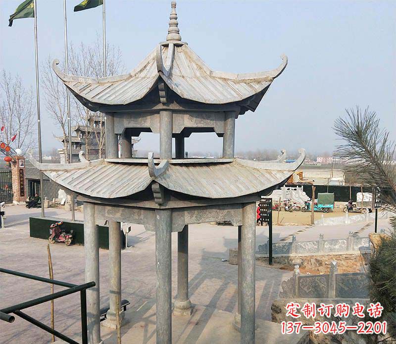 辽阳双层户外凉亭石雕