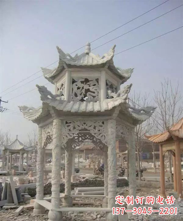辽阳双层凉亭石雕
