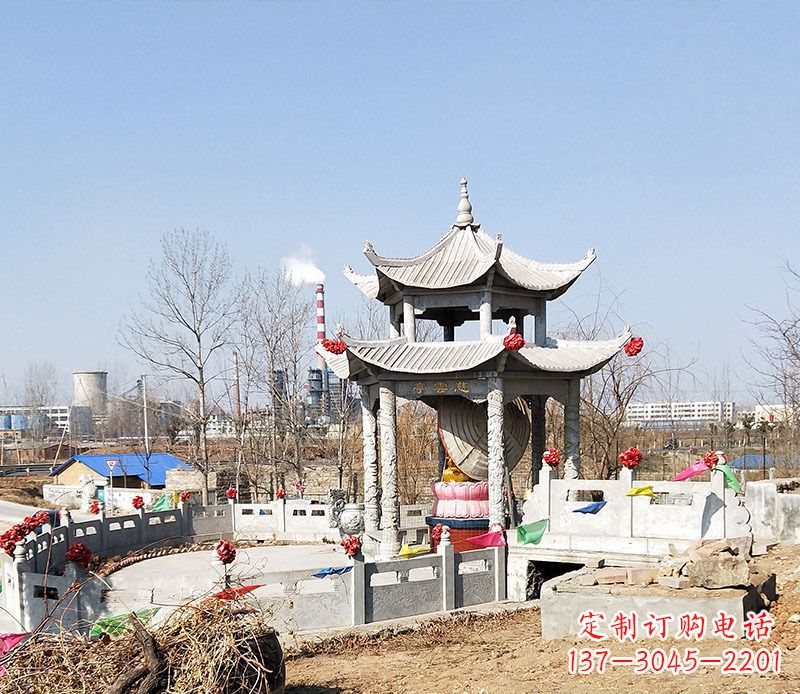辽阳双层石凉亭石雕 (2)