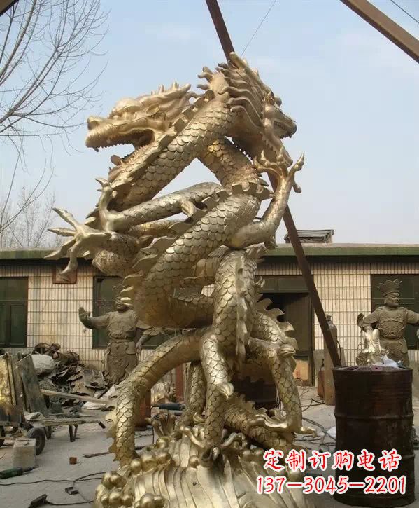 辽阳双龙铜雕