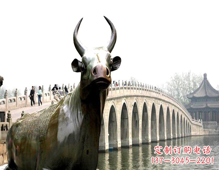 辽阳水牛铜雕景观