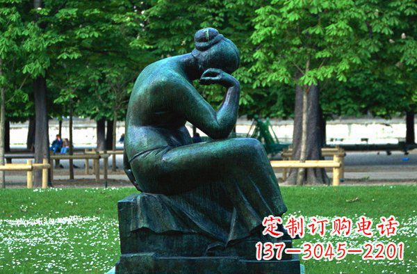 辽阳思考的女人青铜人物铜雕