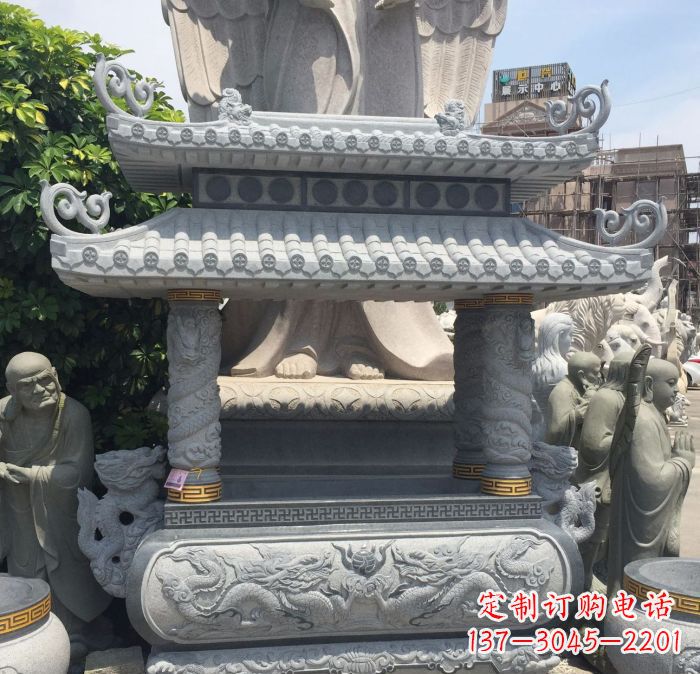 辽阳寺庙景观仿古香炉石雕 (2)