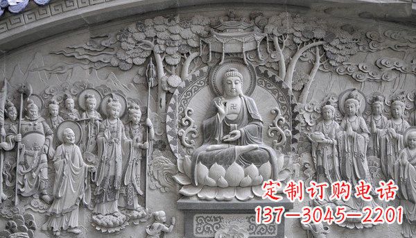 辽阳寺庙墙壁石浮雕佛像