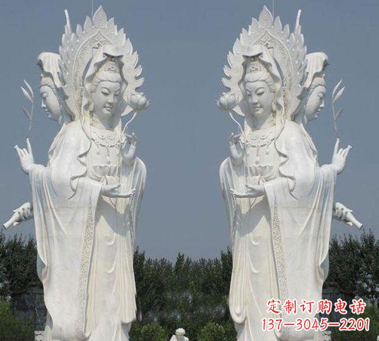 辽阳寺庙三面观音菩萨雕塑
