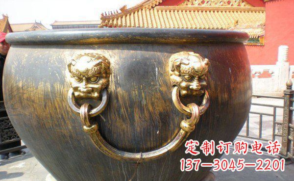 辽阳寺庙水缸铜雕 (3)