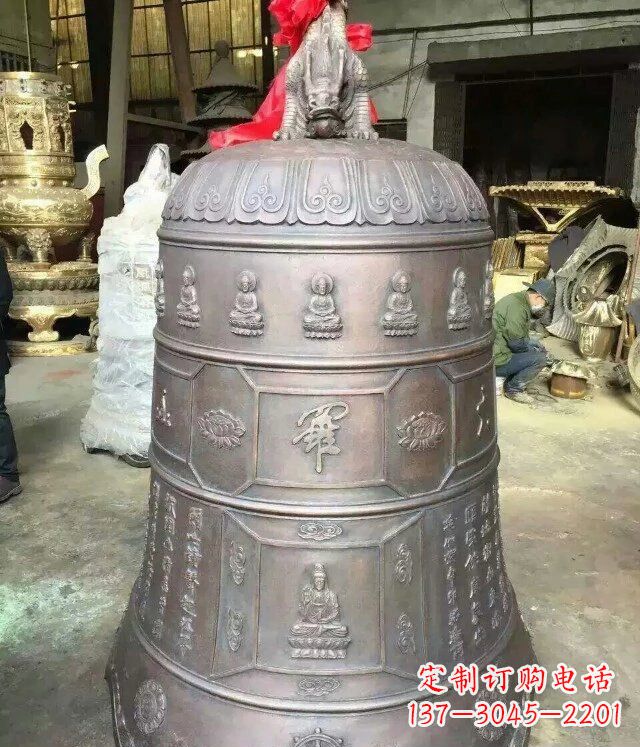 辽阳寺庙铜雕钟铸铜钟雕塑