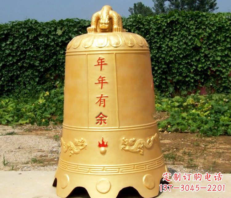 辽阳寺庙铜钟雕塑 (2)