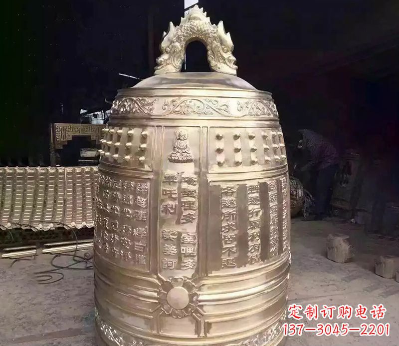 辽阳寺庙铜钟雕塑 (3)