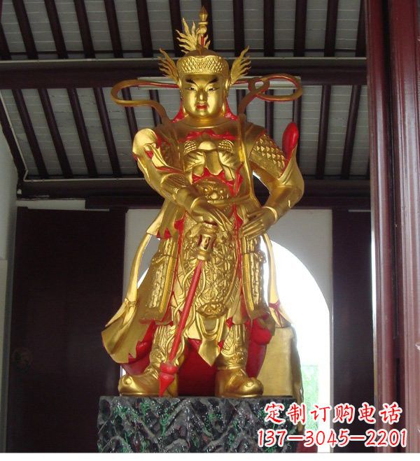 辽阳寺庙韦陀菩萨铜雕