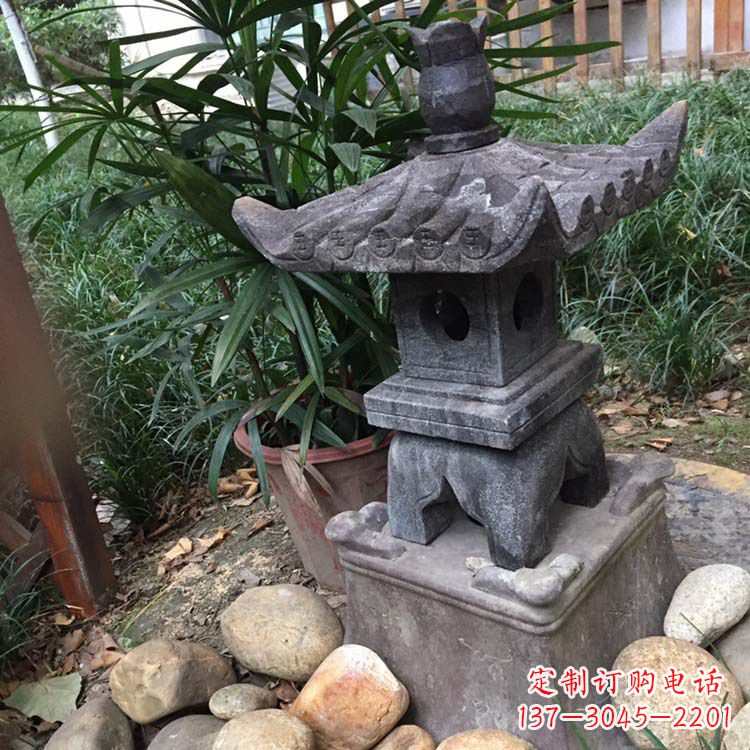 辽阳寺庙园林青石做旧仿古石灯